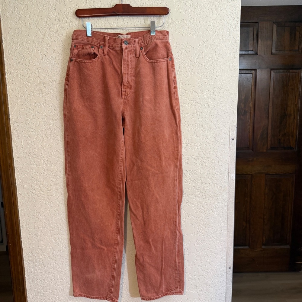Madewell Baggy Straight Jeans Garment-Dyed Edition 27 Weathered Brick Rigid - Picture 3 of 11